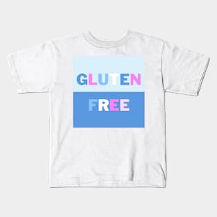 Gluten-Free - Halves With Blue, Pink & White Kids T-Shirt